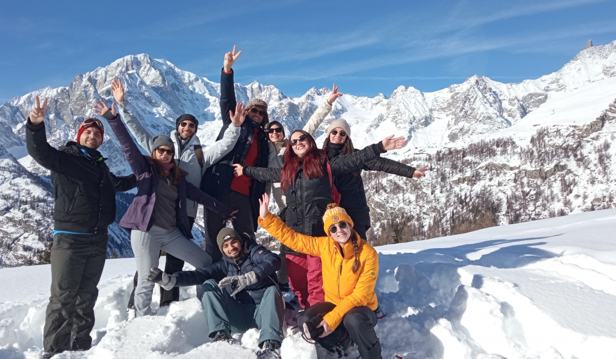 Team building a Courmayeur! 